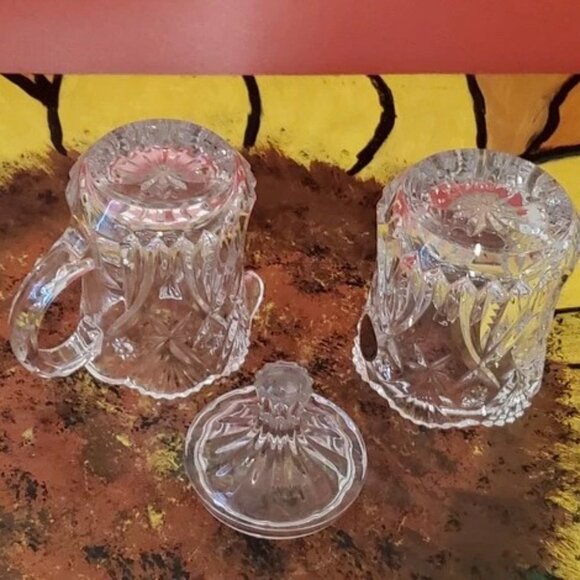 Vintage 1996 Crystal D'Arques Vincennes Creamer and Lidded Sugar FRANCE NIB - Picture 4 of 6